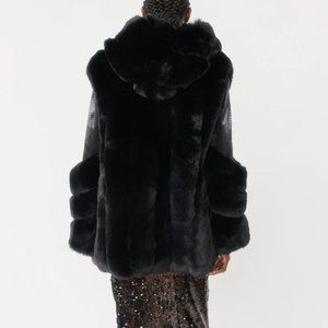 Jayley Collection Faux Mink Fur Hoodie Jacket